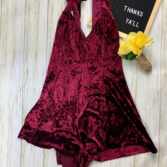 Lush Red Velvet Romper - Picture 3 of 7
